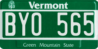 VT license plate BYO565