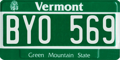 VT license plate BYO569