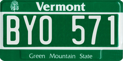 VT license plate BYO571