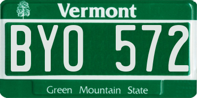 VT license plate BYO572
