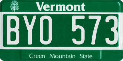 VT license plate BYO573