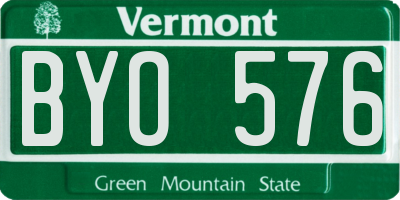 VT license plate BYO576