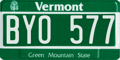 VT license plate BYO577