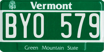 VT license plate BYO579