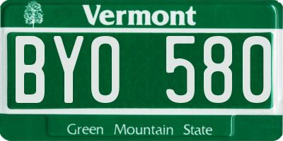 VT license plate BYO580