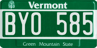 VT license plate BYO585