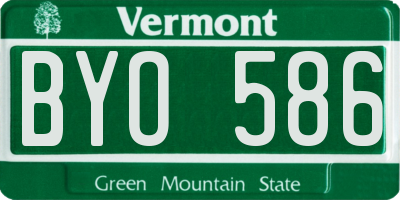 VT license plate BYO586