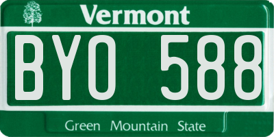VT license plate BYO588
