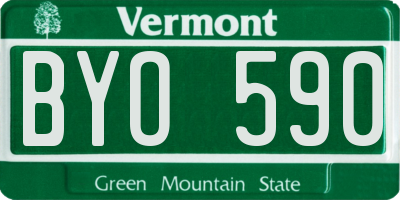 VT license plate BYO590
