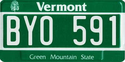 VT license plate BYO591