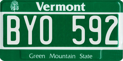 VT license plate BYO592