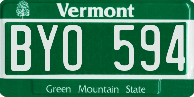 VT license plate BYO594