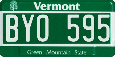 VT license plate BYO595
