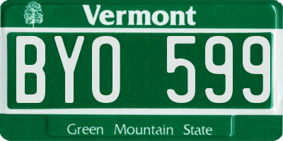 VT license plate BYO599