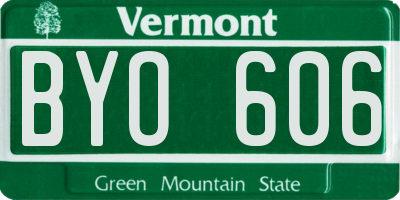 VT license plate BYO606