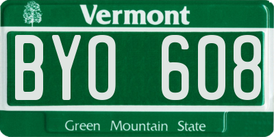 VT license plate BYO608
