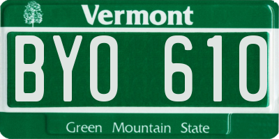 VT license plate BYO610