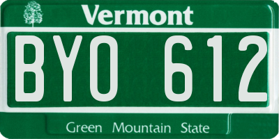 VT license plate BYO612