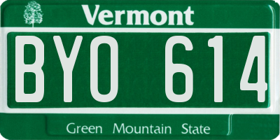 VT license plate BYO614