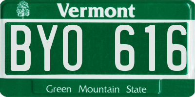 VT license plate BYO616