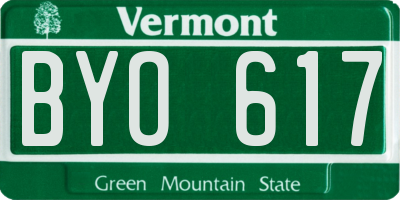 VT license plate BYO617