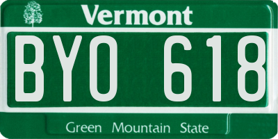 VT license plate BYO618