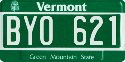 VT license plate BYO621