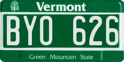 VT license plate BYO626