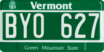 VT license plate BYO627