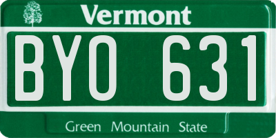 VT license plate BYO631