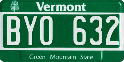 VT license plate BYO632