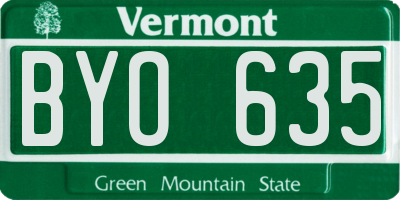 VT license plate BYO635