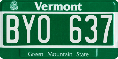 VT license plate BYO637