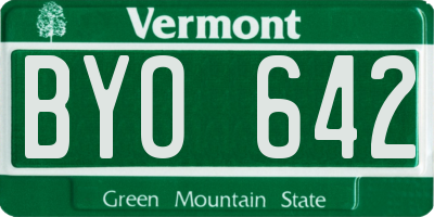 VT license plate BYO642