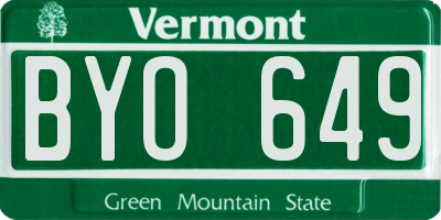 VT license plate BYO649