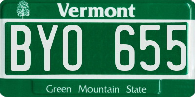 VT license plate BYO655