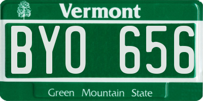 VT license plate BYO656