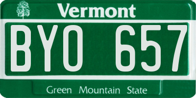 VT license plate BYO657