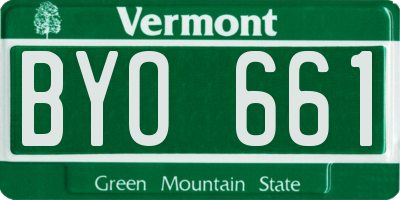 VT license plate BYO661