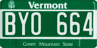 VT license plate BYO664