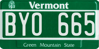 VT license plate BYO665