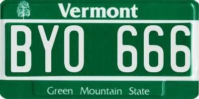VT license plate BYO666