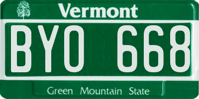 VT license plate BYO668