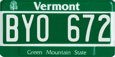 VT license plate BYO672