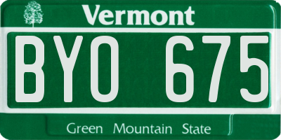 VT license plate BYO675