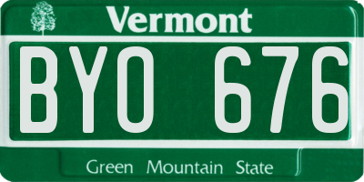 VT license plate BYO676
