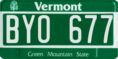 VT license plate BYO677