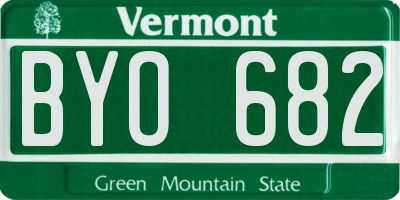 VT license plate BYO682