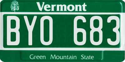 VT license plate BYO683