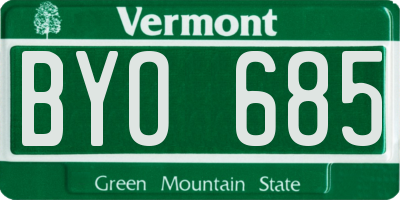 VT license plate BYO685